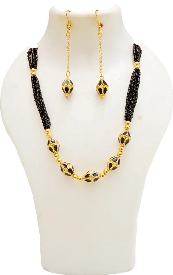 Copper_Based_Assamese_Traditional_Gold_Plated_Black_Minakari_Monimala_Necklace_Set_For_Women_&_Girl